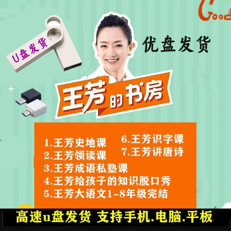 王芳全套好芳法地理历史线吃透u盘小古文脱口秀大语文音视频优盘 王芳