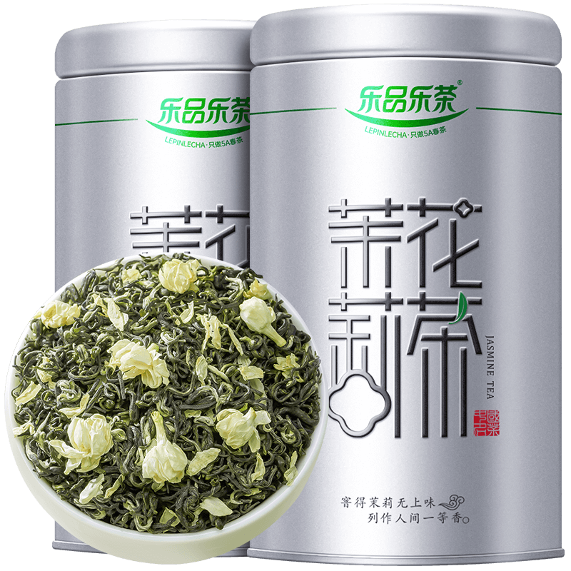 乐品乐茶茉莉花茶特级绿茶茶叶川派浓香型 花草茶250g新茶横县飘雪冷泡茶