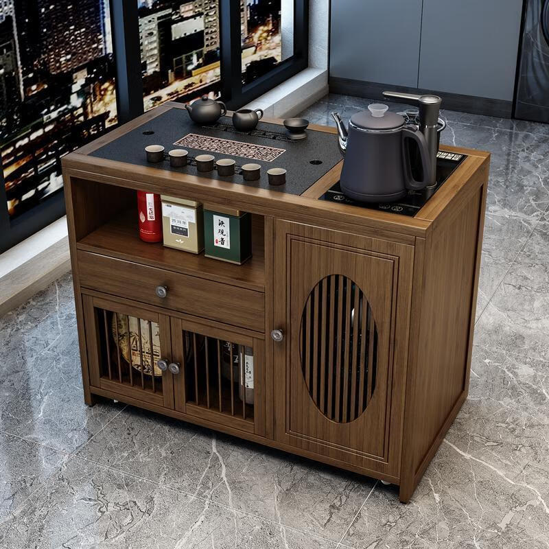 爱顺家移动茶桌茶台家用实木小茶车客厅泡茶几茶具套装全自动烧水壶一体 65款-无盖板 无规格