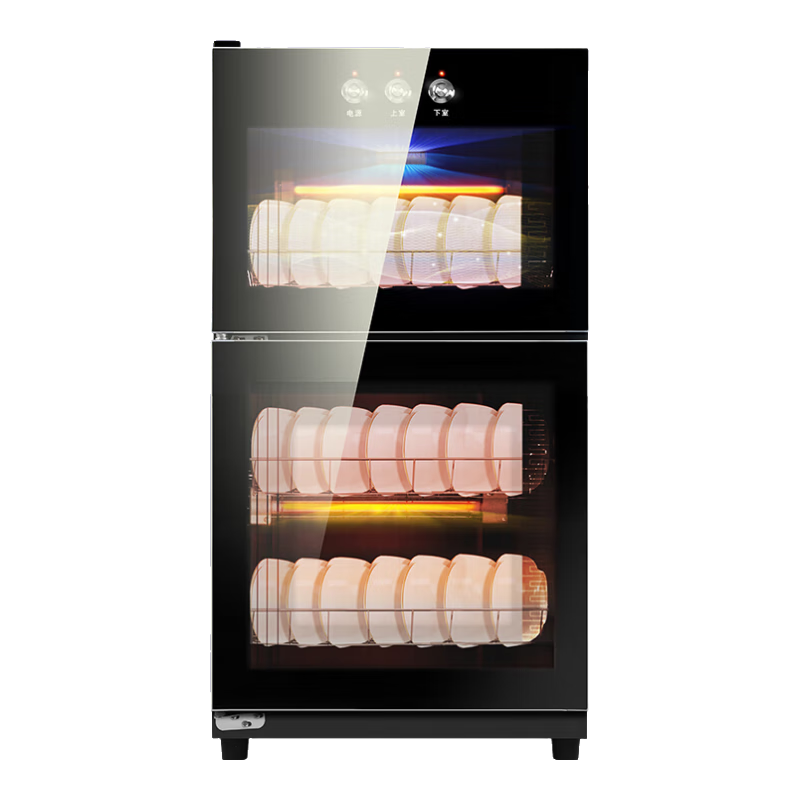 厨仕博消毒柜家用立式消毒碗柜免沥水厨房消毒柜商用官方正品大容量碗筷餐具消毒柜 【配置沥水盘两门】138型臭氧+红外线消毒+中高温