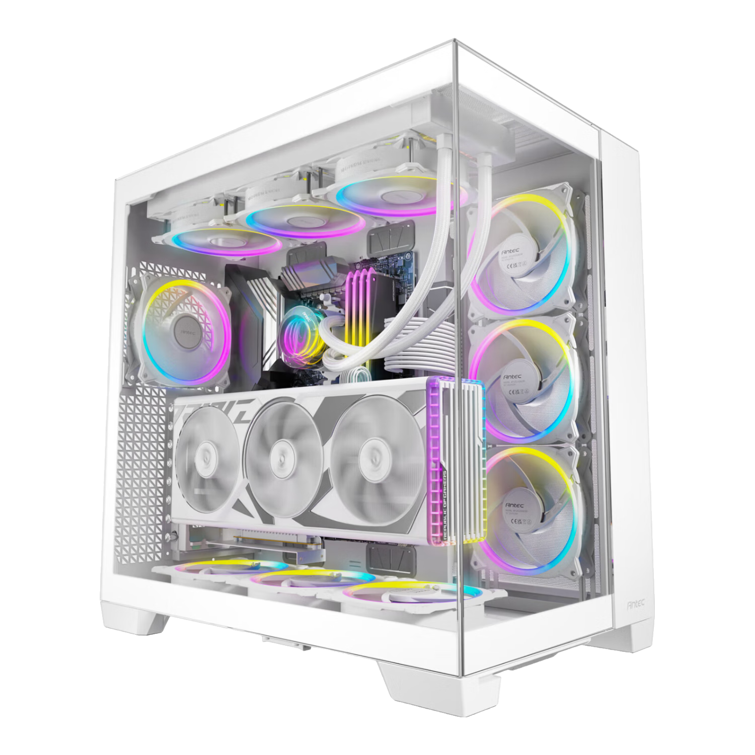 安鈦克（Antec） C8白 海景房機(jī)箱全視臺式主機(jī)游戲玻璃Type-C 支持16CM風(fēng)扇 40系顯卡 顯卡專屬風(fēng)道 360mm水冷