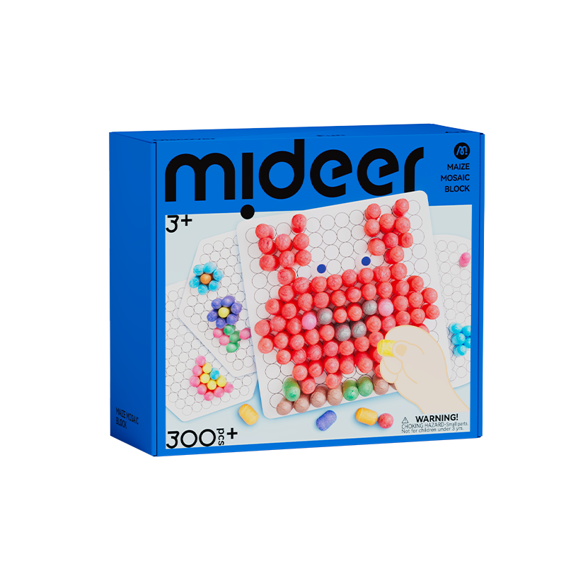 彌鹿（MiDeer）兒童玩具手工diy粘粘樂早教拼裝黏黏樂魔法玉米粒-創(chuàng)意拼貼畫