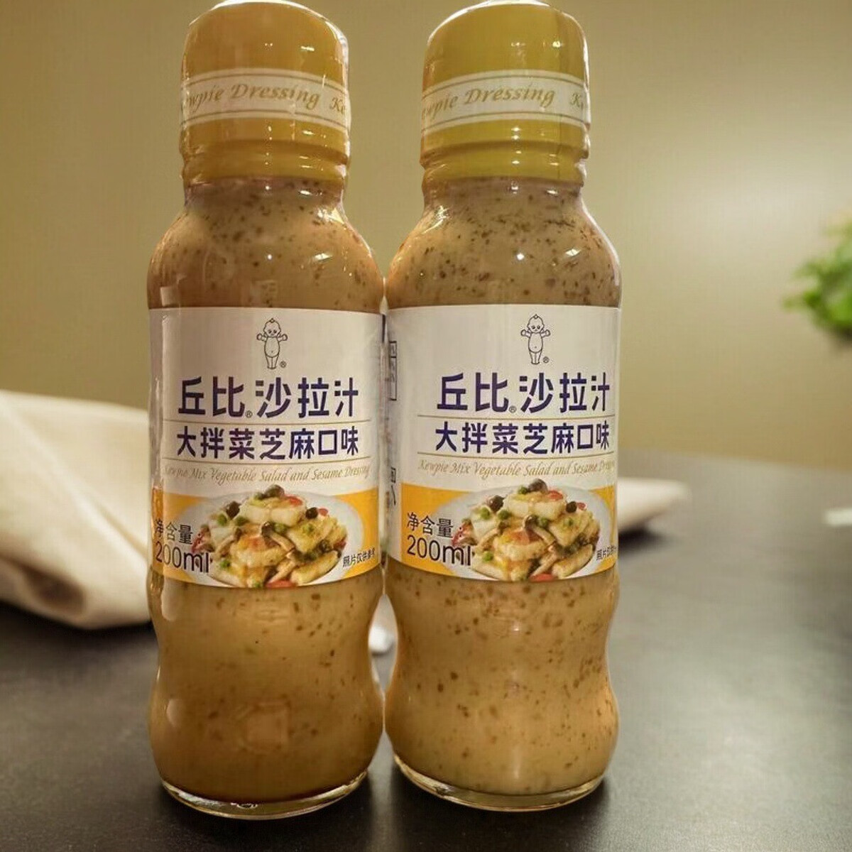 丘比沙拉汁大拌菜芝麻口味藤椒千岛凯撒沙拉水果