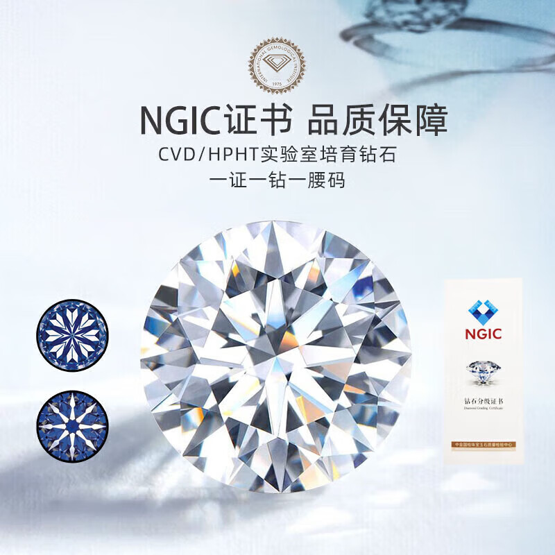 DR一克拉莫桑钻石铂金钻戒D级 订结婚戒指情人节表白生日礼物送女友 1克拉莫桑铂金钻戒 D级