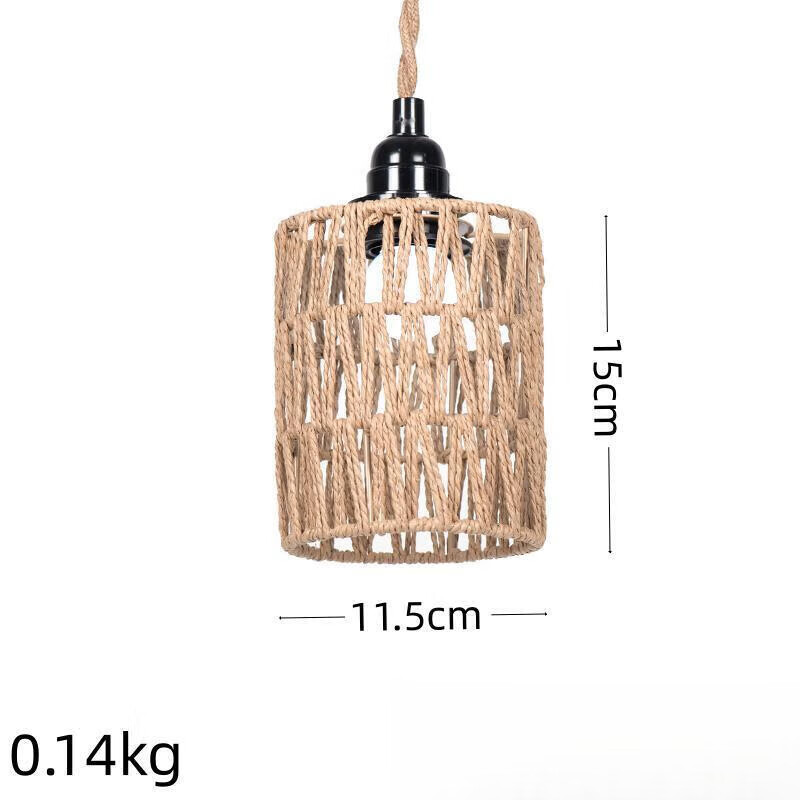 lism纸绳吊灯灯罩手工编织新中式民宿餐厅火锅店咖啡厅创意灯饰灯罩