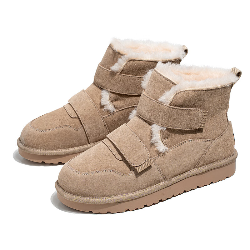 迈乐(merrell)冬季情侣雪地靴新款加绒加厚棉靴户外圆头魔术贴复古