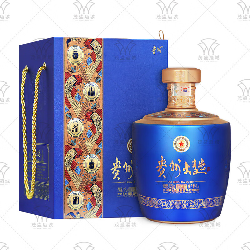 茅台股份出品 贵州大曲酒 似水流年 酱香型白酒 纯粮酒 1.5L 53度 1500mL 1坛 礼盒装