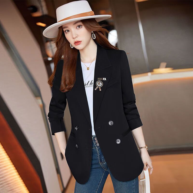dererty感西装外套女秋冬款加棉加厚休闲时尚百搭修身
