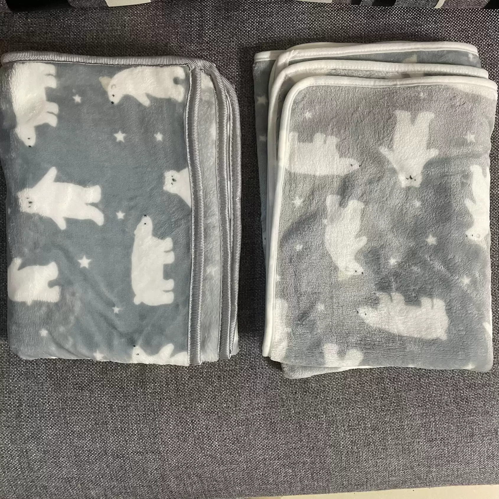 语森忆定制春夏灰色北极熊宠物被子盖腿毯图书馆儿童法兰绒毛毯四季