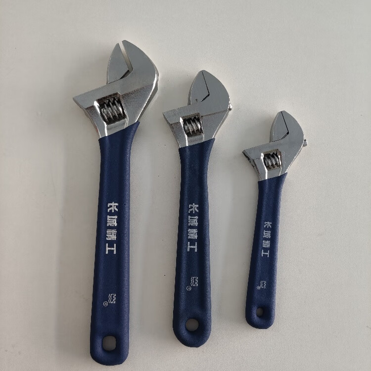长城大开口重型活动扳手多功能铬钒钢活动扳手工业用扳手工具 304633   蓝麻柄高碳钢10寸250mm