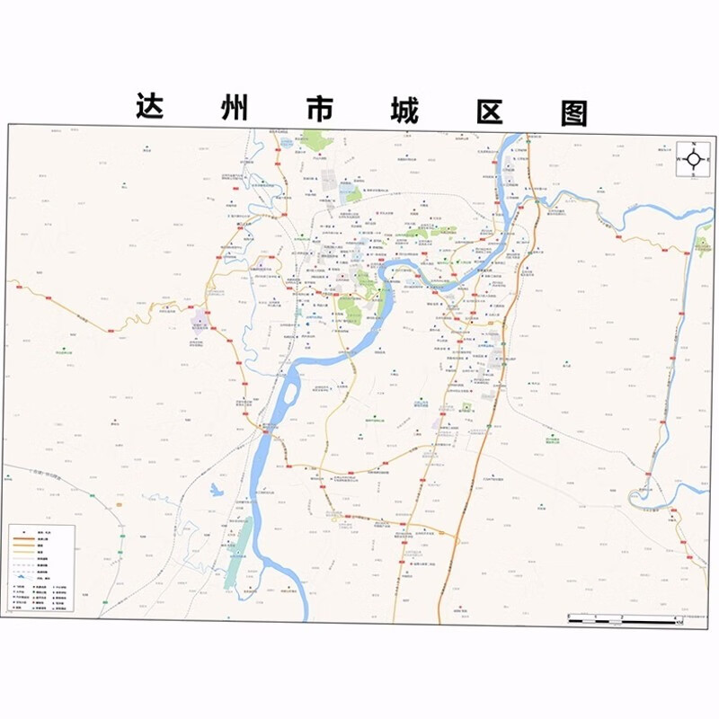 2024新款达州市地图贴图 办公室挂图 高清防水墙壁装饰画定制地图