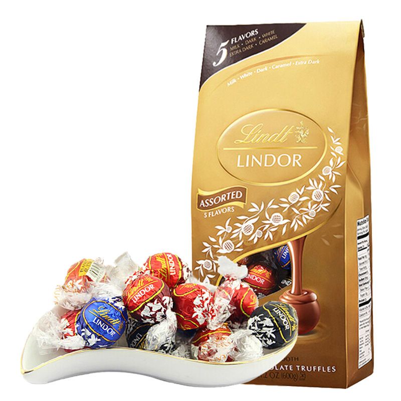 瑞士莲（lindt）港版瑞士莲软心牛奶巧克力球混合装600克金装新日期 混合口味 袋装 600g 瑞士莲一袋