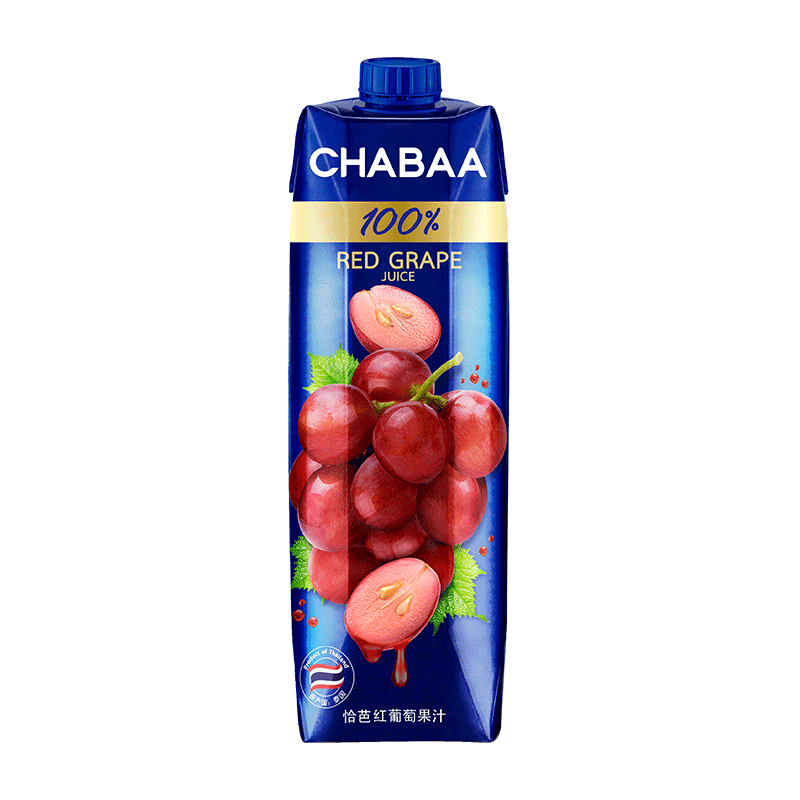 恰芭泰國CHABAA恰芭進(jìn)口果汁0脂肪紅葡萄汁純果汁喜宴飲料1L