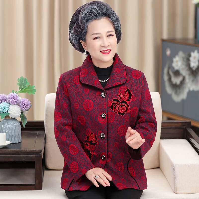 东品良衣春秋季老人外套60-70岁女小个子老奶奶穿中老年人女装奶奶