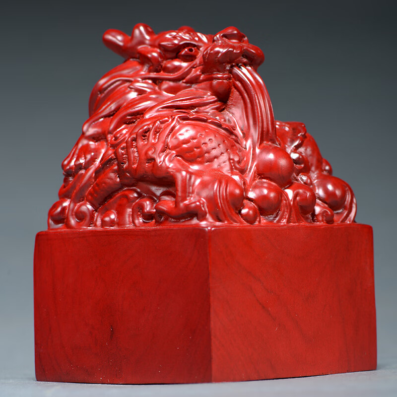 唐校长花梨木雕木红檀木实木龙头印章龙印摆件赠送刻字支持定制 红