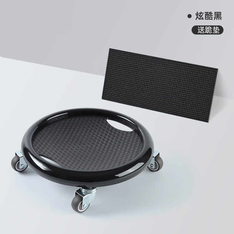 四轮滑盘静音健腹盘万向滑轮盘滑行盘健身腹肌盘多功能健腹器滑盘 四轮静音腹肌盘（黑色