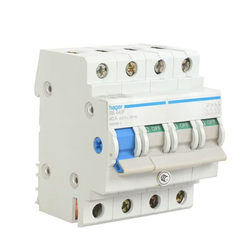 hager海格负荷隔离开关sb440f三相四线40a微型断路器sbn440p 40a 4p