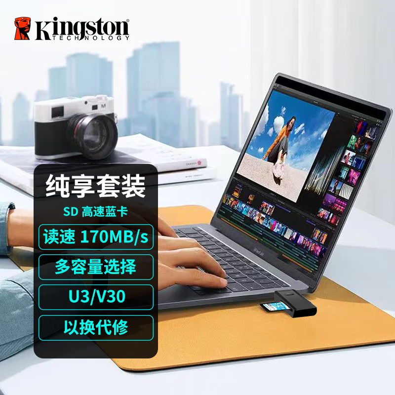 金士顿金士顿sd卡64G内存卡高清4K微单反摄像机170M/s读取 相机卡存储卡 256GB