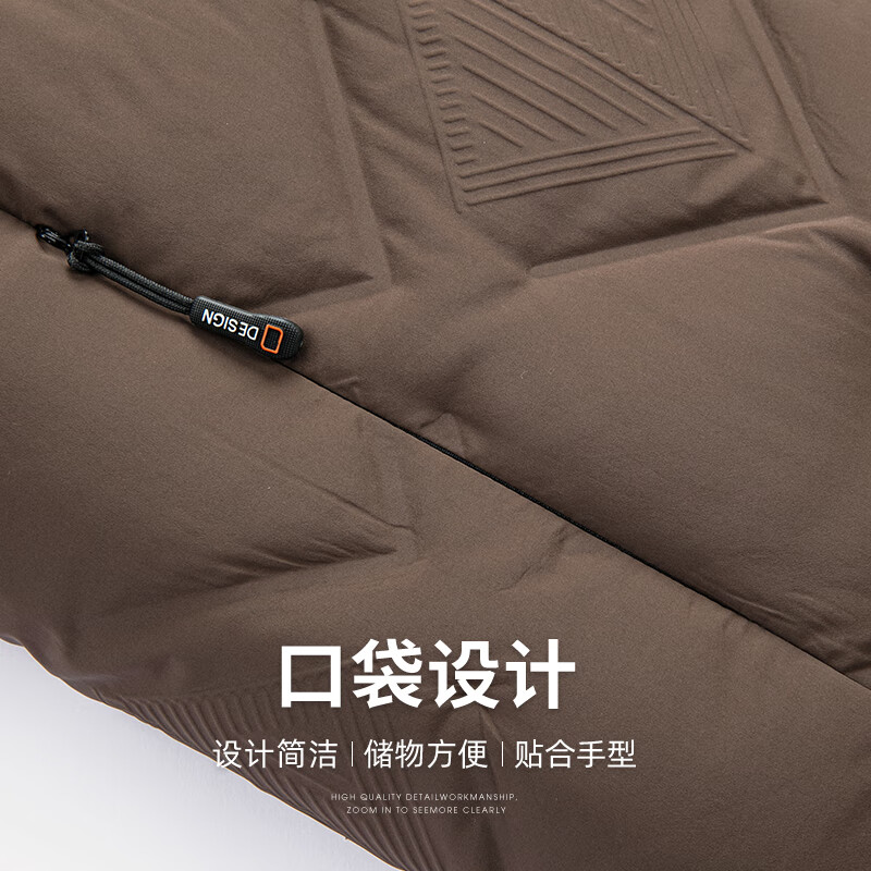 SHANSHAN杉杉羽绒服男2025冬季商务经典男士简约翻领羽绒长袖外套真口袋 咖啡色 2XL 185