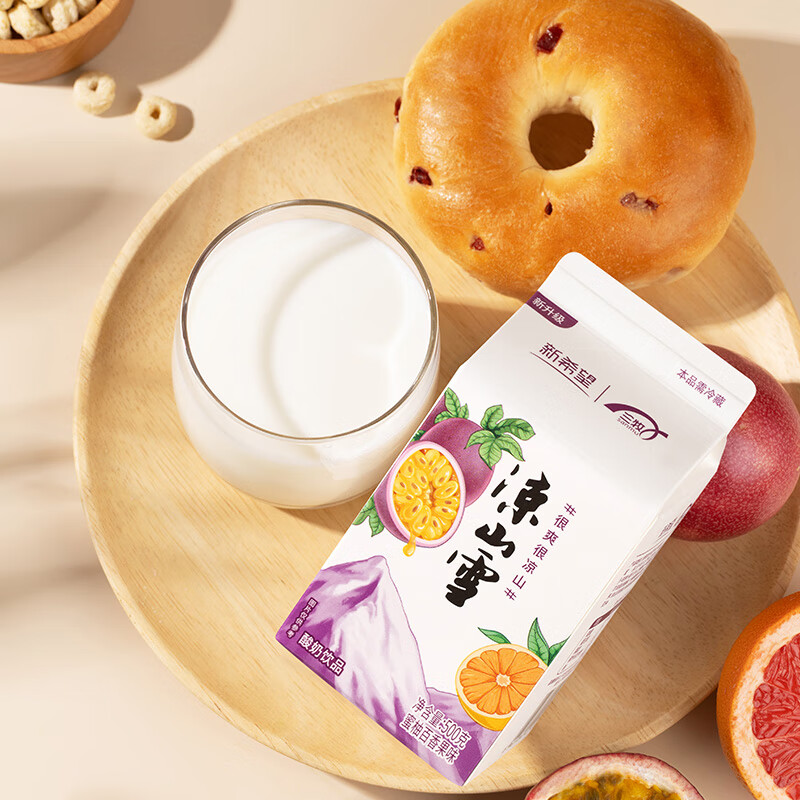乳酸菌酸奶风味饮料500g*6盒低温短保火锅烧烤伴侣 百香果 原味(500g