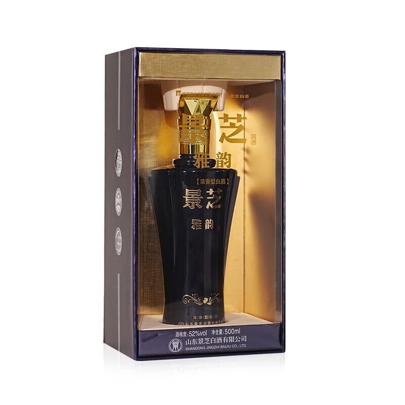 景芝雅韵 52度浓香型白酒500ml 纯粮酒送礼商务宴请白酒整箱山东白酒 52度 500mL 6瓶 原箱配3个手提袋