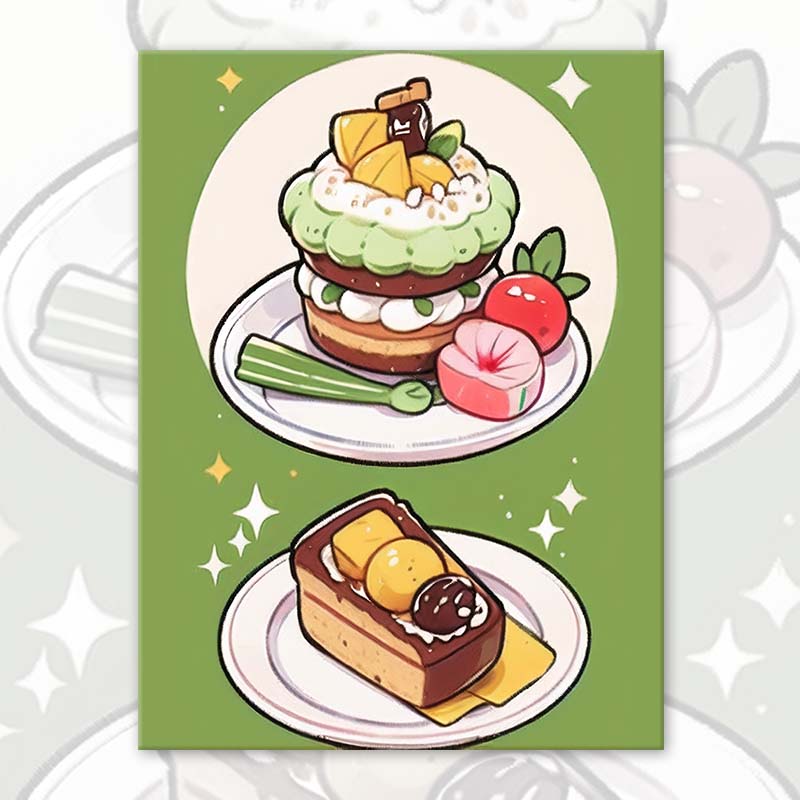 油画diy填色卡通蛋糕美食可爱儿童手工丙烯填充油彩手绘装饰 蛋糕1 30
