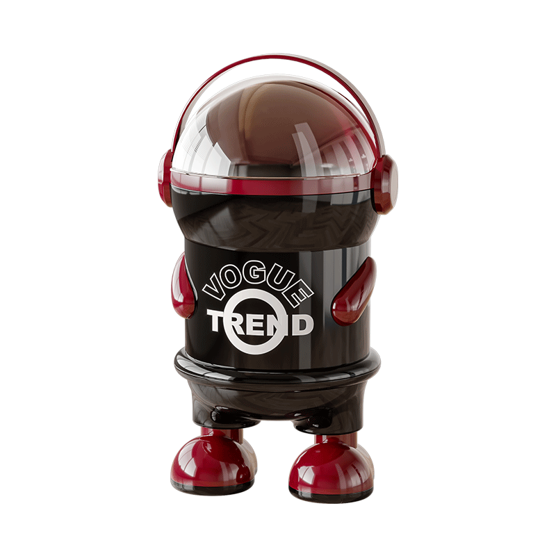 艾仕可（ASCOR）垃圾桶家用2025新款客厅轻奢高档翻盖大容量厨房卧室卫生间高颜值 黑红色-站姿款【滑动旋转双开盖】内外双桶