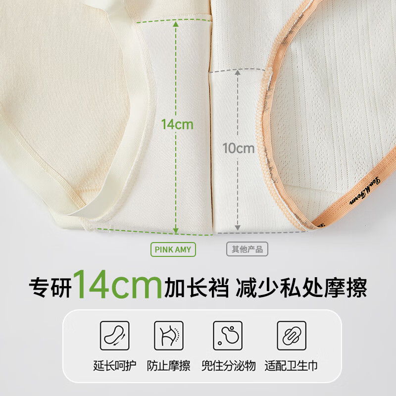 PINK AMY内裤女2025新款10A抗菌加长纯棉底裆无痕薄款透气三角裤 【3条】雾霾蓝+香芋紫+樱花粉 2XL （135-150斤）