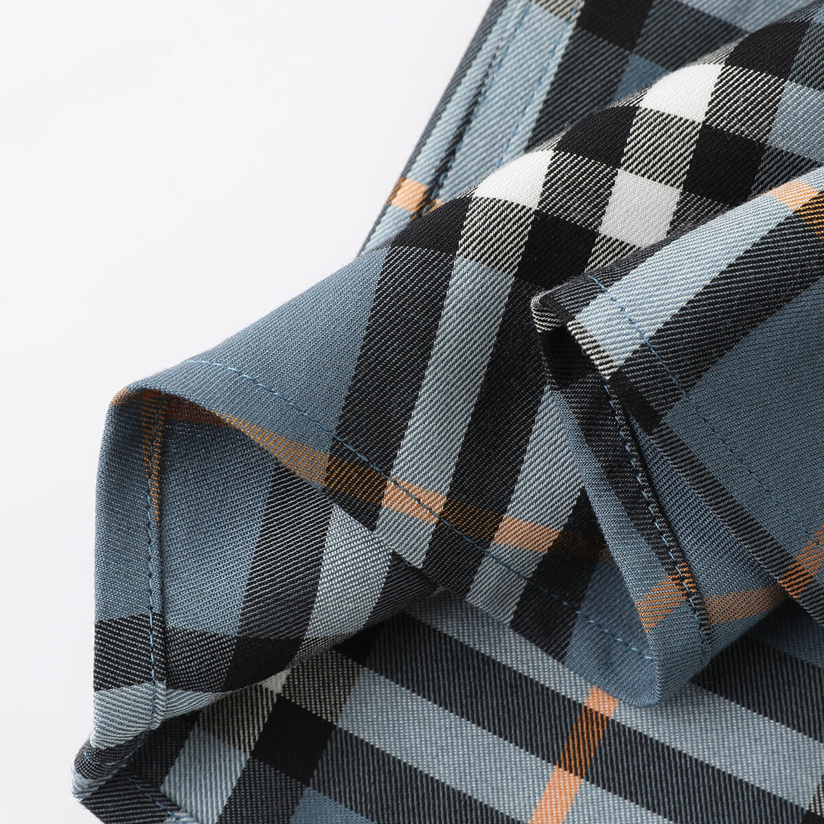 Navigare意大利小帆船时尚格纹色织衬衫男2025春秋季弹力舒适休闲简约衬衣 翠绿/灰 3XL