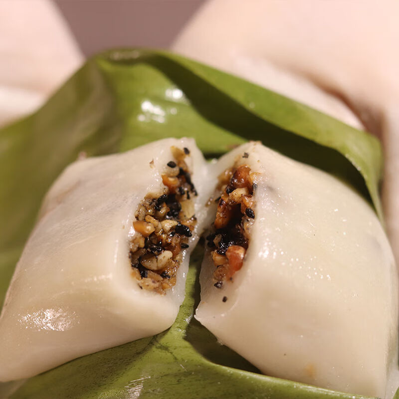 食芳溢广西糯米糍粑芭蕉叶糍粑传统卡颈蕉叶糯米白糍粑糍粑 红糖花生