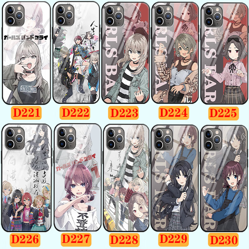 WENYAFF realmeNEO7/V60/V50/V30T真我12X/11/10Pro+/Q5玻璃手机壳GT6全包GTneo5SE防摔磨砂GT7Pro保护套 哭泣少女乐队-井芹仁菜河原木桃香 高清玻璃壳硬-下单留言型号和图案编号给客服