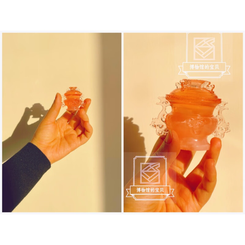 南京博物馆小粉炉博物院文创芙蓉石蟠耳盖炉大摆件冰箱贴挂件节日 芙蓉石蟠螭耳炉大摆件