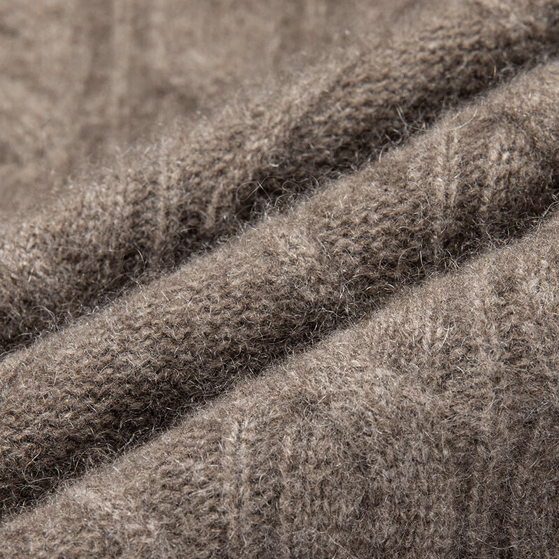 EMZ鄂尔多斯男双股羊绒衫冬季拉链半高领山羊绒男士毛衣中青年加厚款 本紫 4XL 190 建议200/220斤