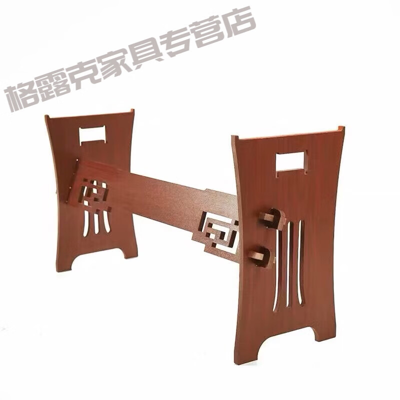 歡笛（HUANDI）古箏架子支架通用便捷組合式古箏H架 古箏板架專(zhuān)用琴架立式古琴架 紅胡桃 加厚 標(biāo)準(zhǔn)款+中國(guó)結(jié)