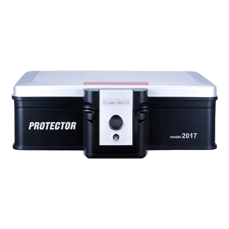 盾牌家用小型防火防水保險箱2013款UL防火認證手提鑰匙電子辦公財務(wù)專(zhuān)用入墻入柜證件上翻式保險柜夾萬(wàn) 鑰匙鎖：2017CS中號-銀黑色 耐火843℃+UL防火30分鐘認證+密封防水功能