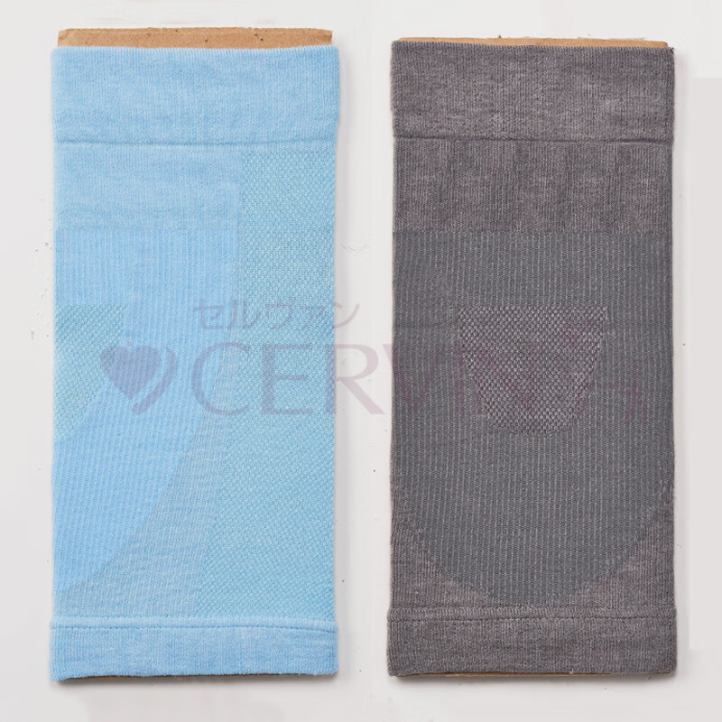 CERVIN日本原装进口护膝清爽舒适跑步助力护膝三菱化工透气吸汗关节护膝 天蓝色 23.5cm 2只装 均 码 膝盖上下围25-50公分