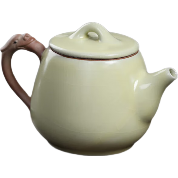 MULTIPOTENT汝窯茶壺陶瓷功夫茶具泡茶壺單壺 祥龍石瓢壺250ml精美伴手禮盒