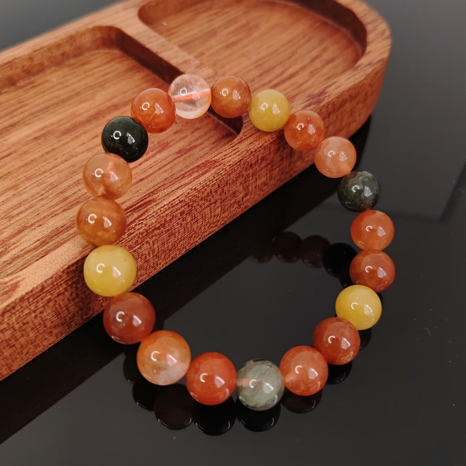 艾心福禄寿水晶手链彩兔毛红兔毛绿发晶黄兔毛男女款单圈手串礼物