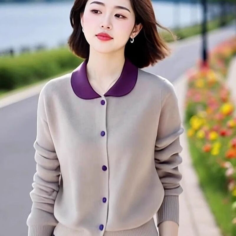 夏典素订女王(SE.PSTP)女装套装2025秋季新款设计感女装翻领纯.棉卫衣套装气质裤子套装 主图款(两件套) S 80-95斤