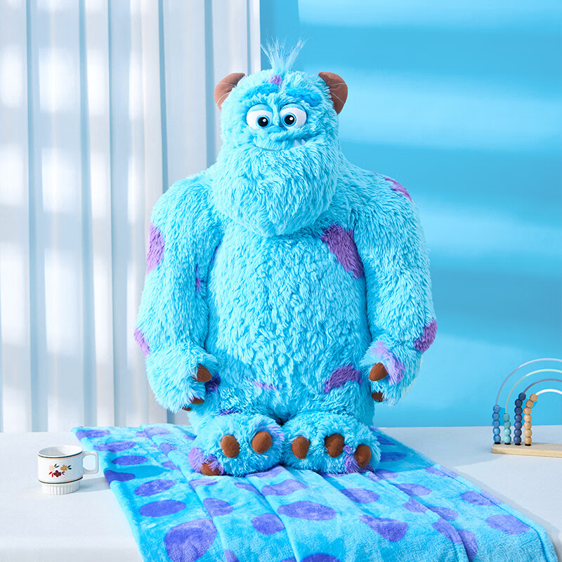zoobie怪兽大学超大号毛怪苏利文3合1绒毯抱枕玩偶disney卡通形象 超