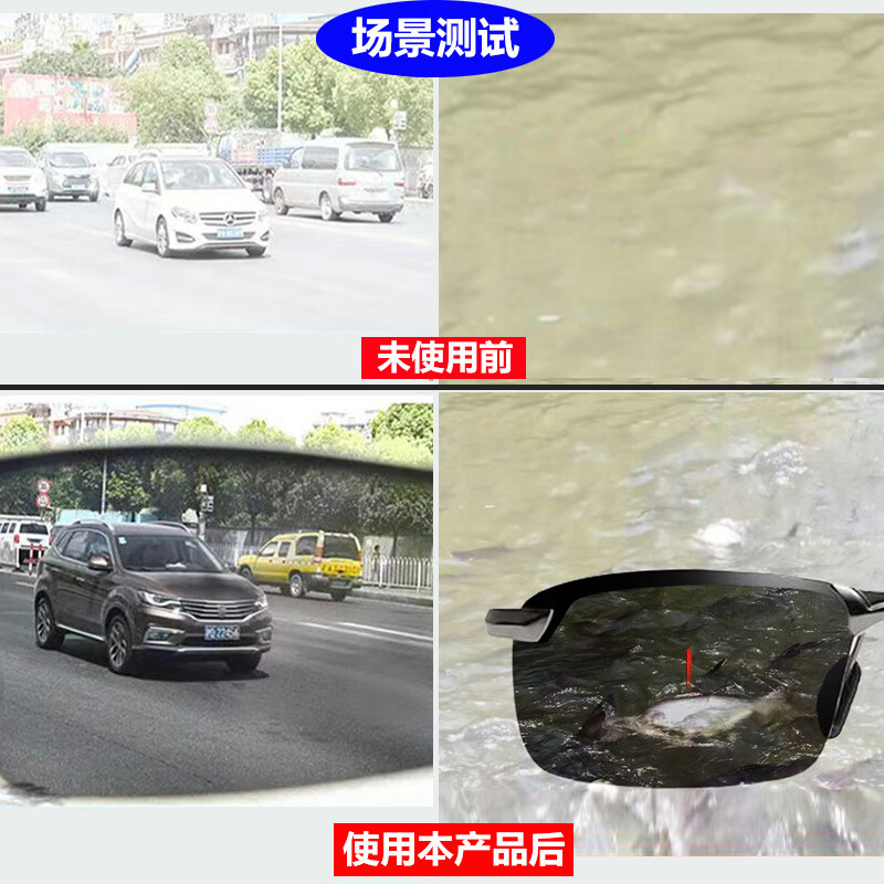 亿眸男士变色眼镜男款开车墨镜防紫外线驾驶镜钓鱼防晒偏光太阳镜 黑灰色