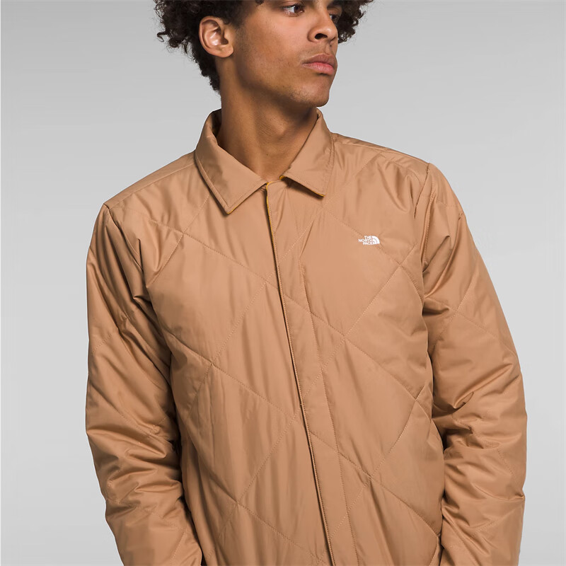 秋冬新款户外休闲法兰绒保暖两面穿工装男夹克 棕黄 黄色almond