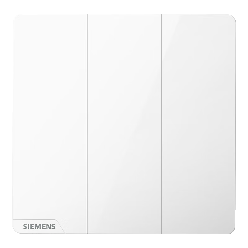 西门子（SIEMENS）墙壁开关插座面板 皓彩系列米绒白色 三开单控开关