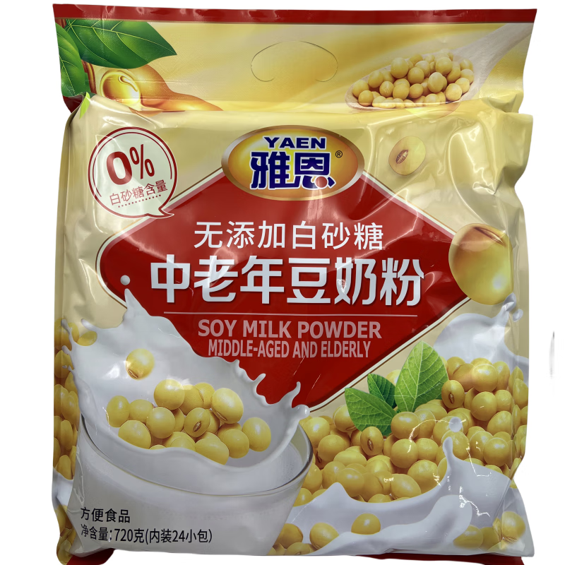 雅恩豆奶粉(白砂糖)720克(内装24小包)/包豆奶粉 24小袋*1包