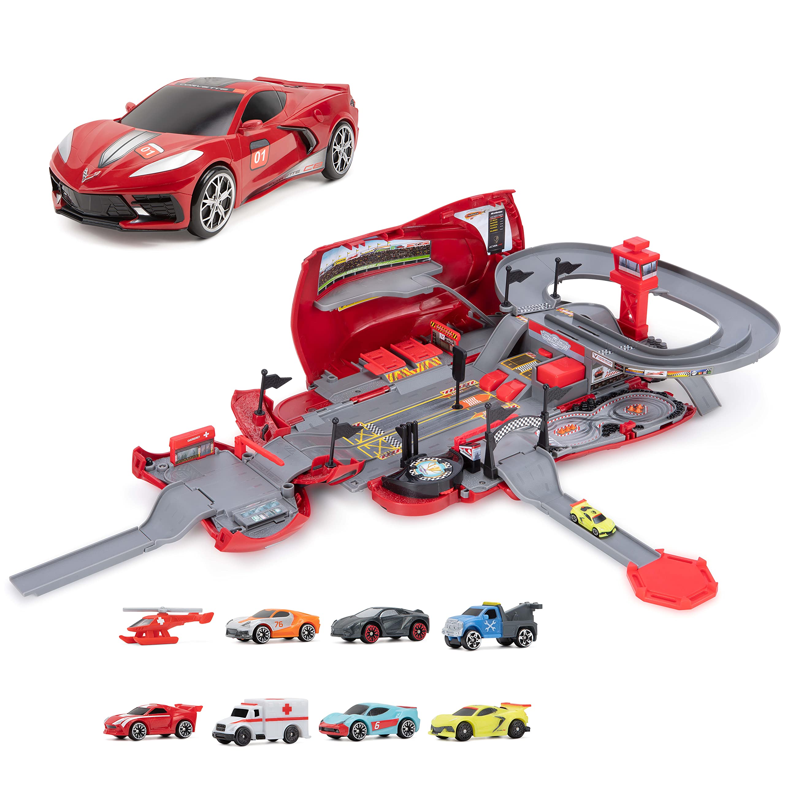 micro machines 变形科尔维特赛车轨道 可折叠多功能玩具车 男孩礼物