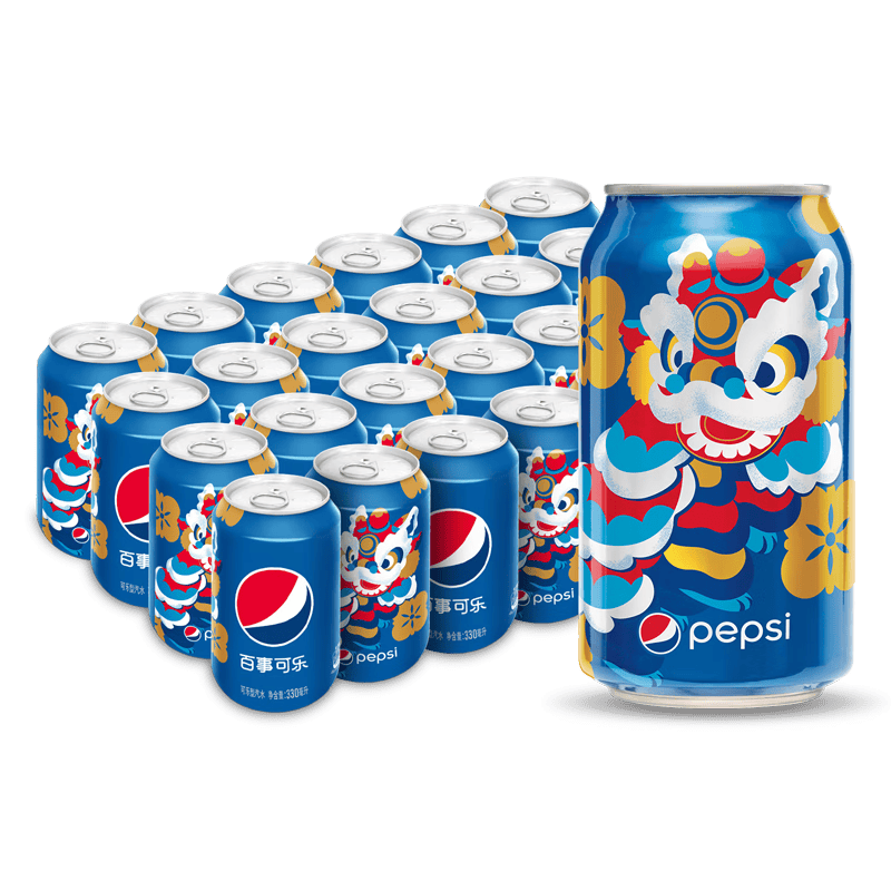 百事可乐 Pepsi 百事可乐汽水 碳酸饮料 330ml*24听 年货 百事出品