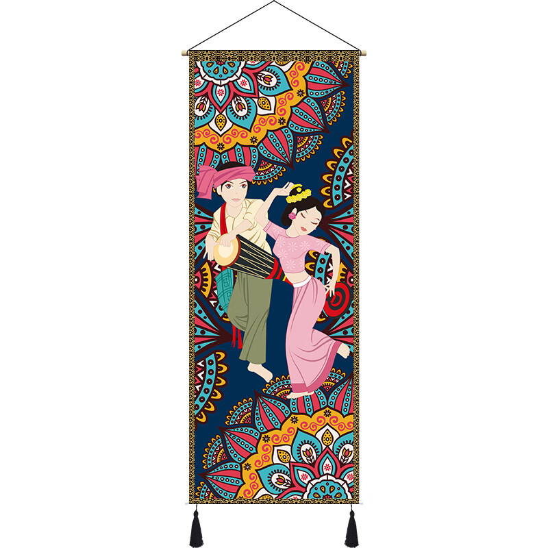 挂毯客厅装饰壁毯56个民族挂画民宿酒店宾馆餐厅画墙面布艺挂 傣族 宽