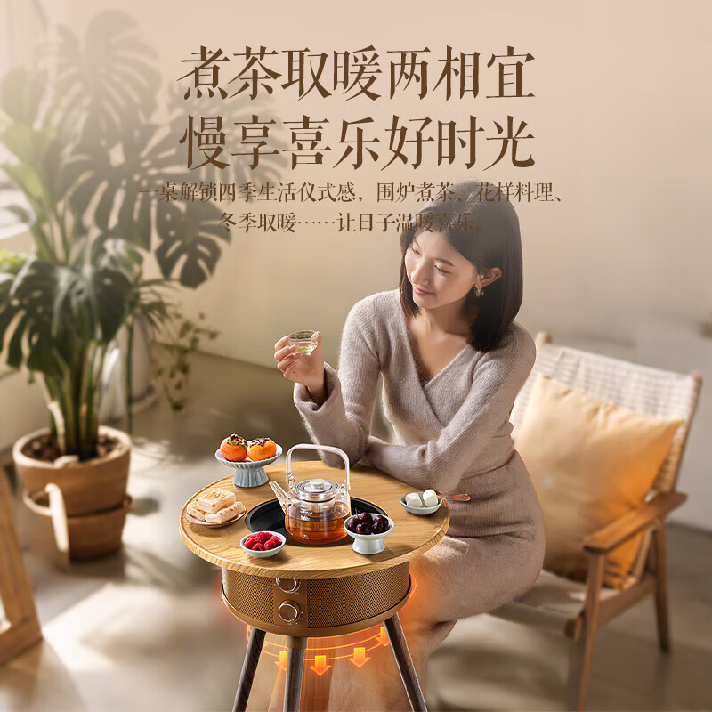 艾美特（AIRMATE）艾美特围炉煮茶取暖器多功能小太阳家用节能电陶炉暖风机电暖气烤火炉AIR13PRO 围炉煮茶pro升级版【不含水壶】