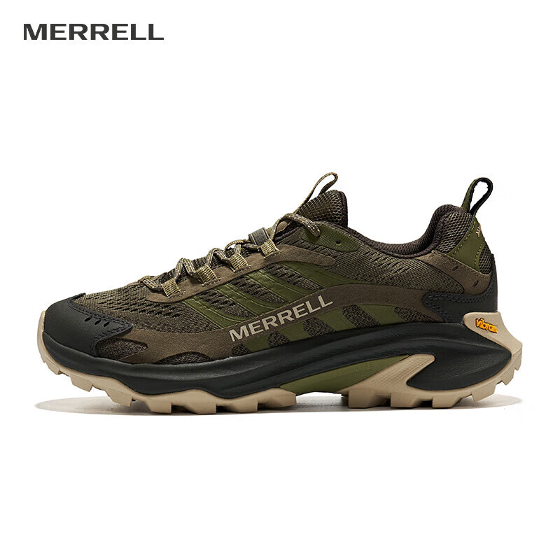 迈乐（Merrell）MOAB SPEED 2速徒户外运动低帮男女款越野跑鞋耐磨防滑轻量徒步鞋 J037527橄榄绿 男 42