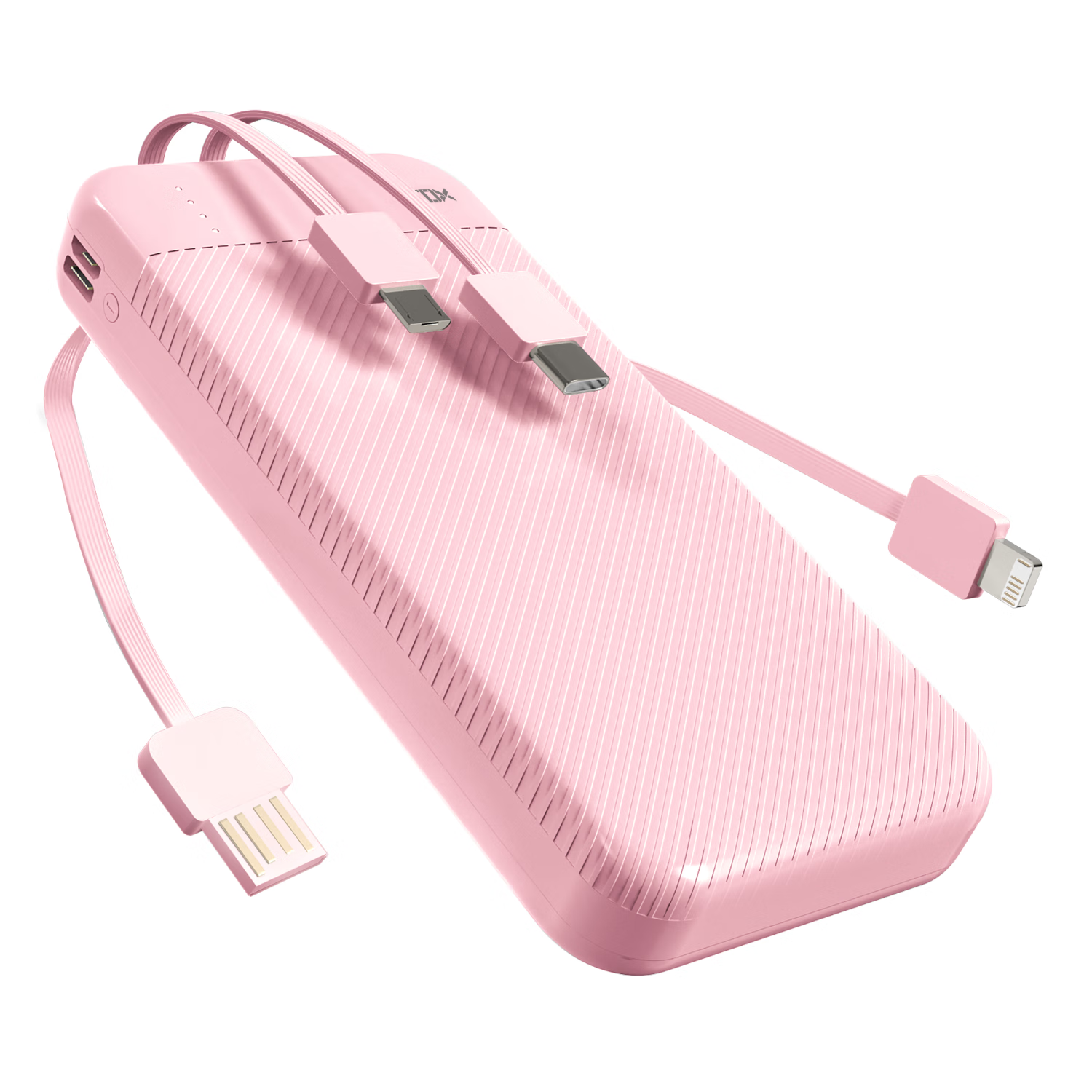 铁达信【新国标3C认证】超级快充10000毫安充电宝 自带四线 超薄小巧 移动电源苹果华为小米OPPO手机通用 【粉色】自带四线/1万毫安/支持华为苹果8-16